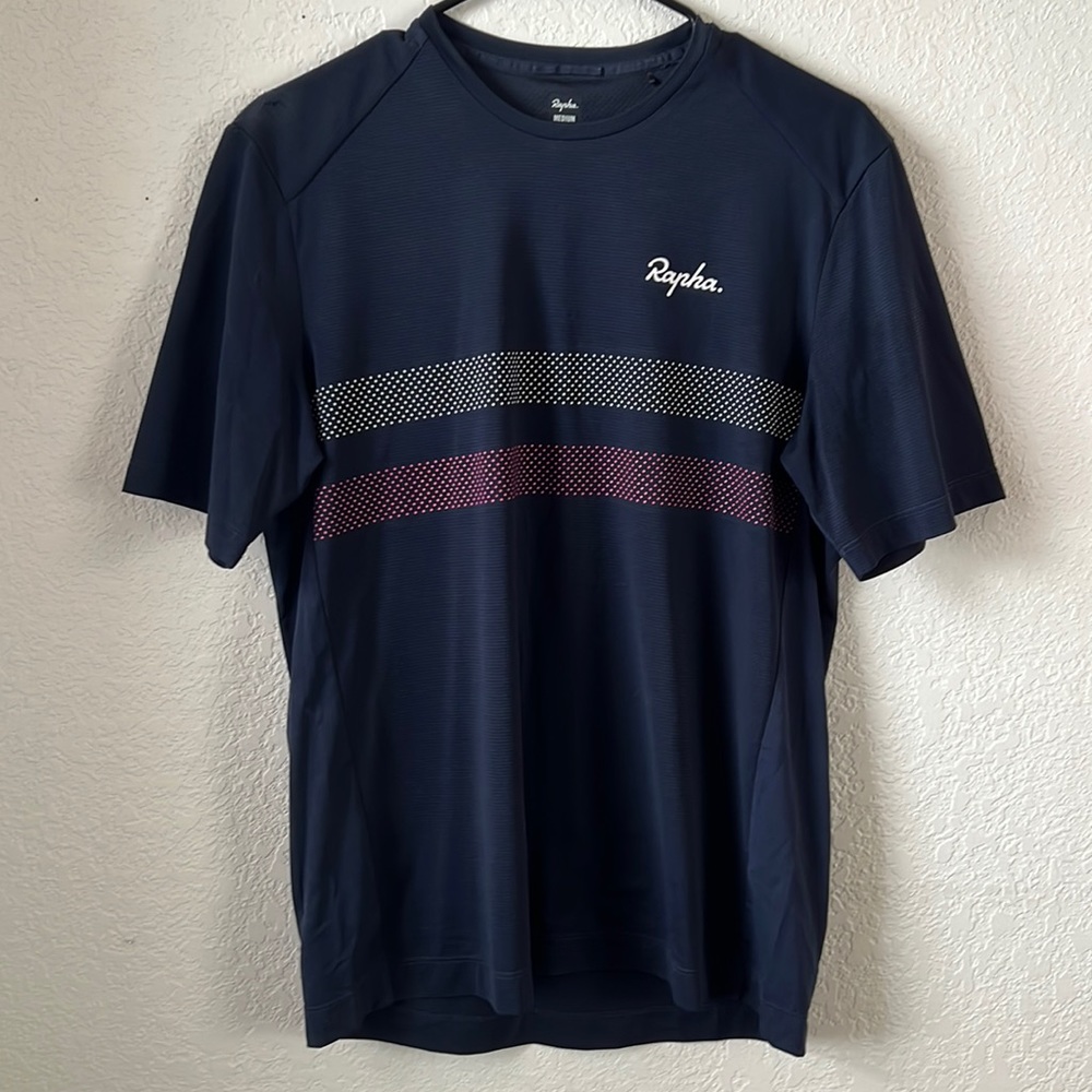 Rapha Explore Technical Shirt Men’s M Navy/Pink Reflective Dots